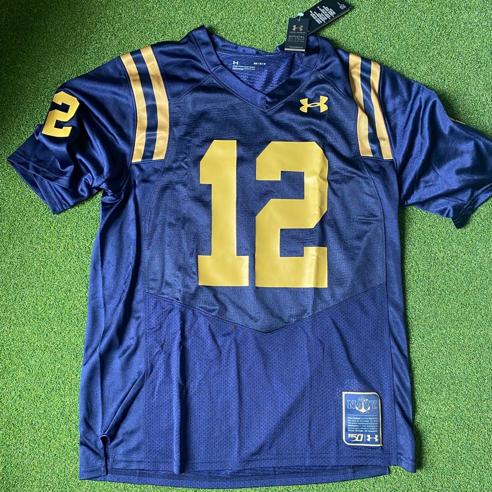 Navy Midshipmen Under Armour Rivalry Football Jersey Roger Staubach